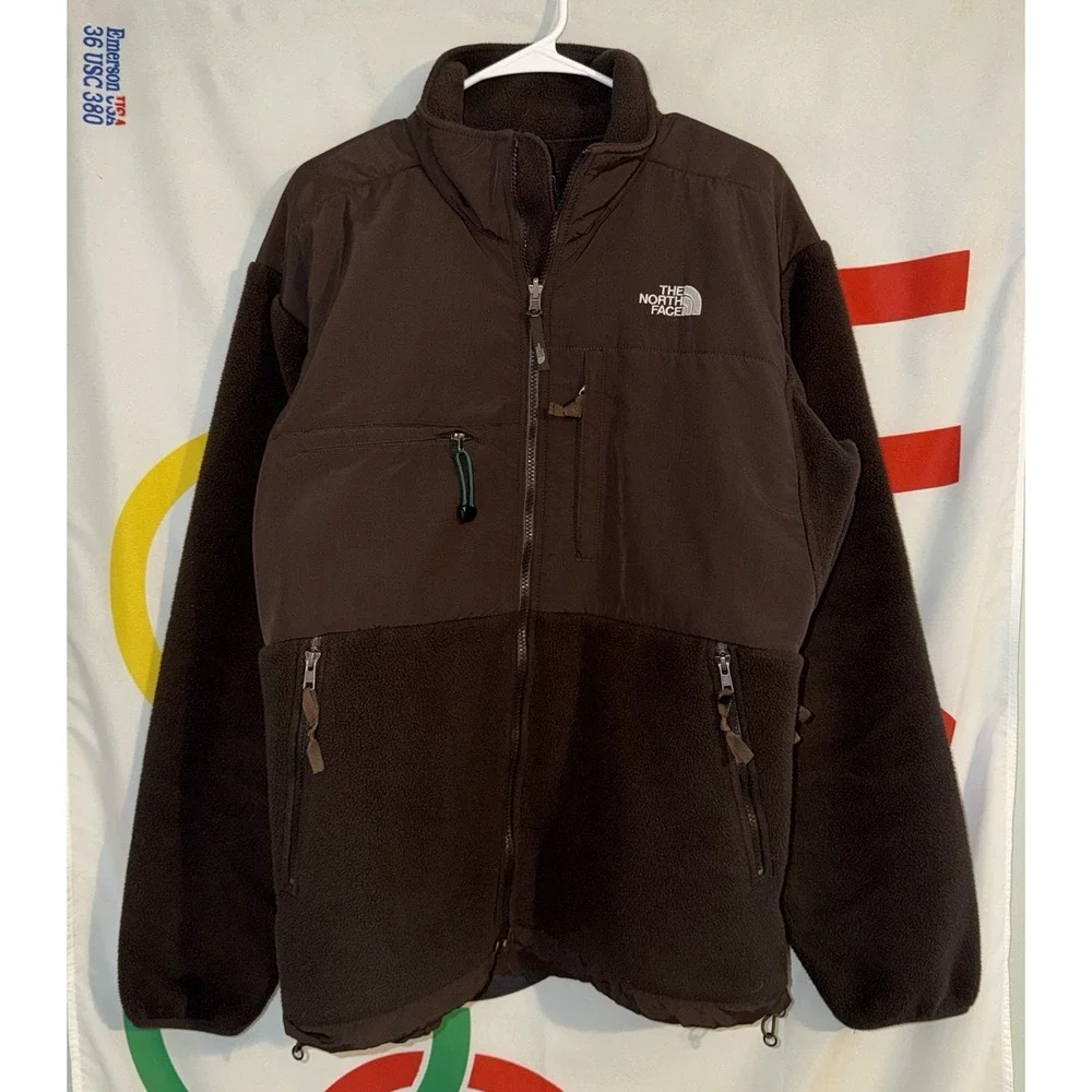 North Face Denali Jacket Mens Large Brown Fleece Full Zip Vintage